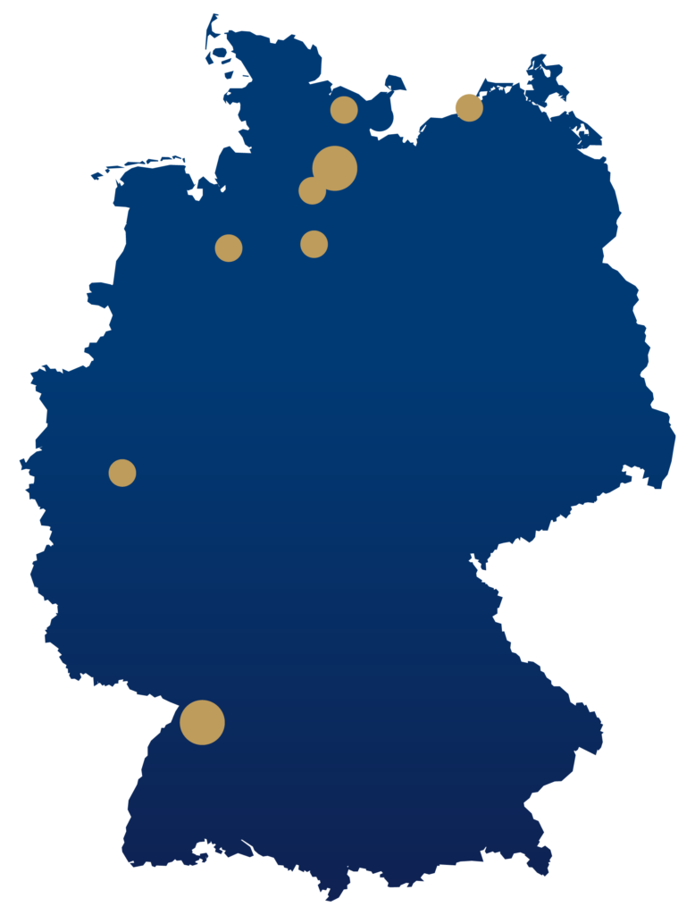 Deutschlandkarte mit allen Standorten
